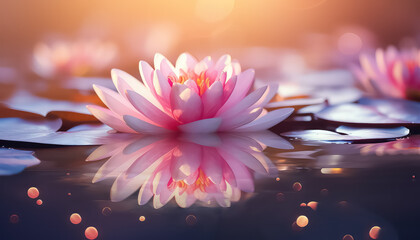 Sticker - Pink Lotus in Clear Water