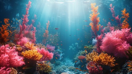 Wall Mural - An underwater coral reef can be found in the sea or ocean