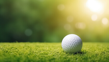  golf ball on the grass in summer