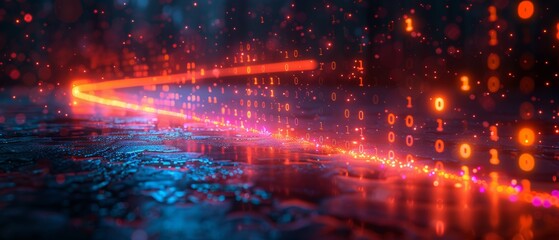 Leinwandbilder - Concept of digital transformation. System engineering. Binary code. Programming.