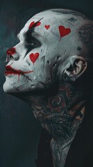 Wall Mural - A close up of a person with tattoos on their face