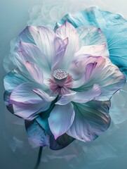 Wall Mural - beautiful flower lotus blue pink lilac colors