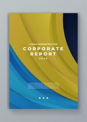 Blue and yellow vector modern corporate brochure business flyer template design for annual report, magazine, poster, corporate, corporate presentation, portfolio, flyer, layout template