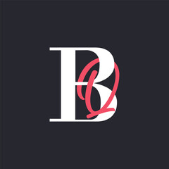 Wall Mural - BQ Letter Logo Concept. Creative Minimal Monogram B and Q Logo Template. Universal Premium Logotype