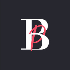 Wall Mural - BP Letter Logo Concept. Creative Minimal Monogram B and P Logo Template. Universal Premium Logotype
