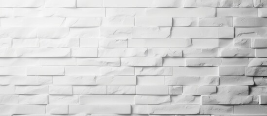 Poster - A detailed closeup of a monochrome grey brick wall showcasing the intricate pattern of beige rectangular bricks. A stunning example of brickwork as a building material