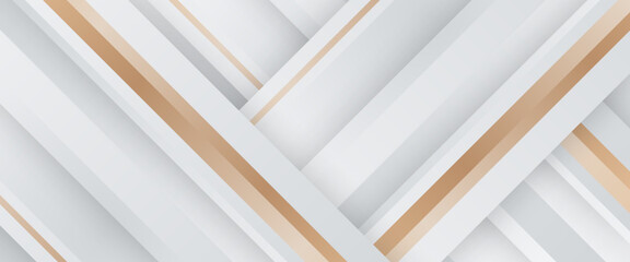 Poster - White and gold vector gradient abstract banner design. Graphic design element modern style concept for background, banner, flyer, card, wallpaper, cover, or brochure