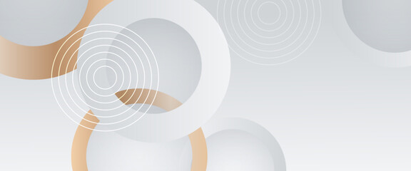 Poster - White and gold minimal geometric shape abstract banner. For business banner, formal backdrop, prestigious voucher, luxe invite, wallpaper and background