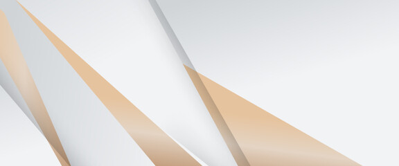Poster - White and gold vector abstract banner with simple geometric shapes. For cover design, book design, poster, cd cover, flyer, website backgrounds or advertising