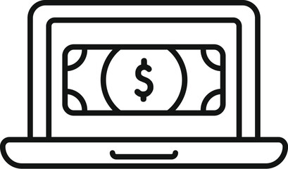 Poster - cash in on online store icon outline vector. market order. card customer app