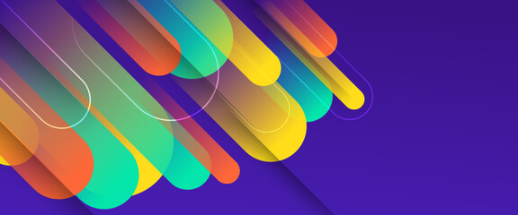 Wall Mural - Colorful vector gradient abstract banner design. Graphic design element modern style concept for background, banner, flyer, card, wallpaper, cover, or brochure