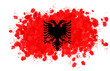 albanian flag with paint splashes