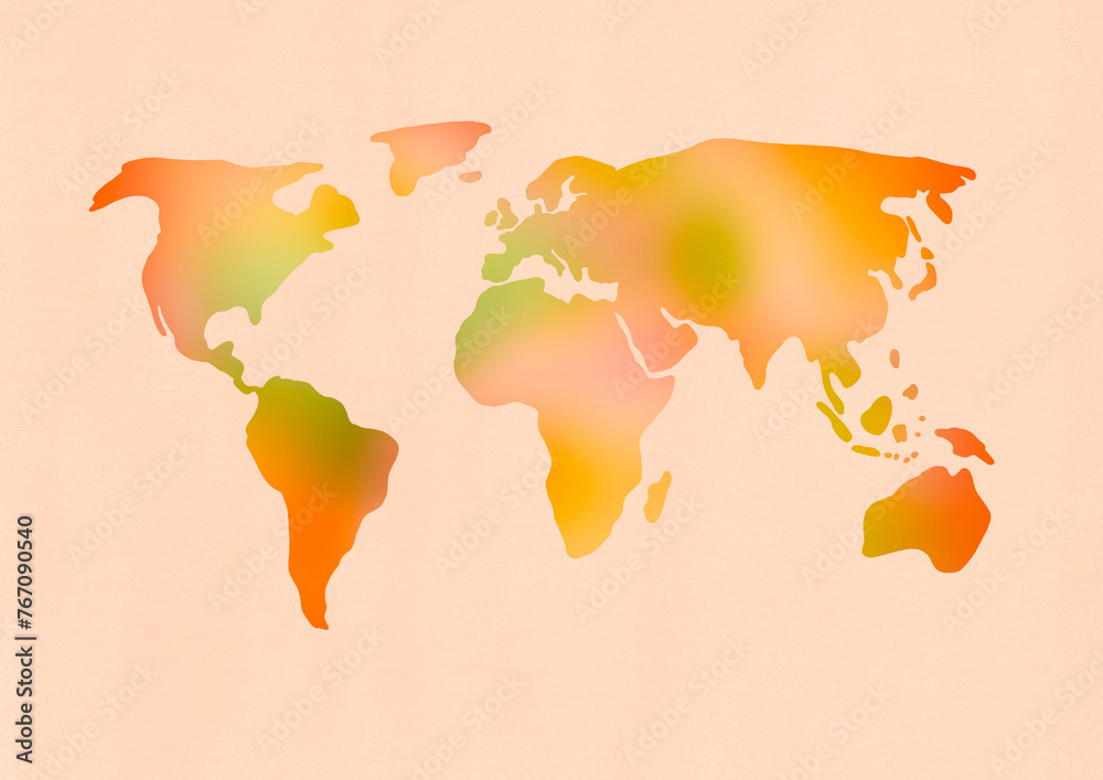 World map illustration bright and colorful Stock Illustration | Adobe Stock