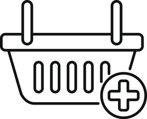 Poster - Discount market basket icon outline vector. Sale cash credit. Online store market