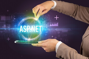 Poster - Close-up of a touchscreen, new tech concept