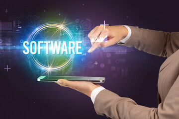Poster - Close-up of a touchscreen, new tech concept