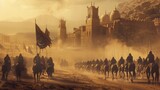 Mysterious ancient Arabian army AI generated image