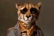 Portrait of a handsome fashionable cheetah.