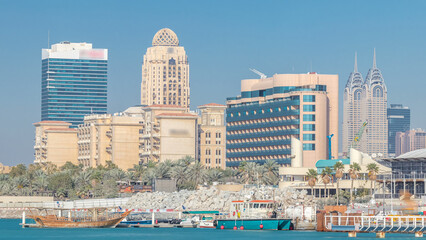 Wall Mural - Complex of modern buildings in the area of Internet City timelapse, Dubai