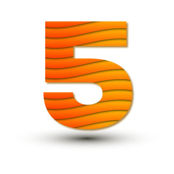Vector Number 5 Colorful Gradient Design