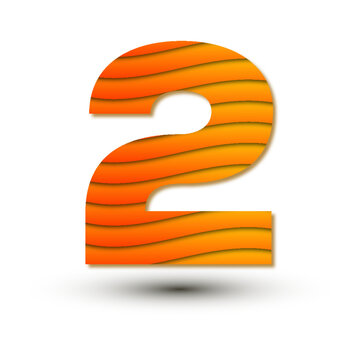 Vector Number 2 Colorful Gradient Design