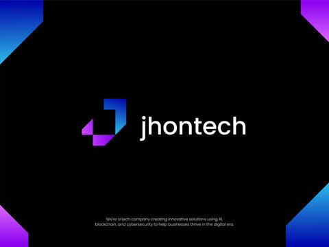 initial Letter J Tech Logo Template