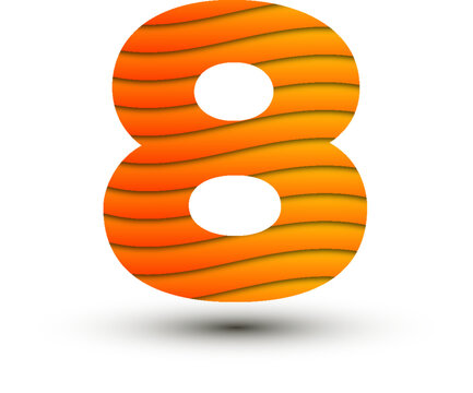 Vector Number 8 Colorful Gradient Design