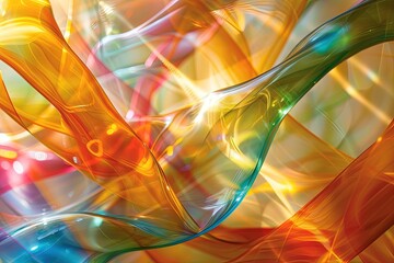 Wall Mural - Abstract flowing colors and light on a digital artwork