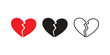 © Тима Рябец - Broken heart icon set, simple heart shape.