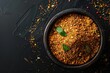 Multi purpose indian spicy chat masala in bowl for pani puri,bhel puri,salad,vegetarian or non vegetarian cooking on black background