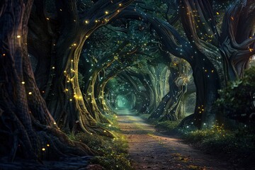 Wall Mural - Nature's Gateway: Passing Through the Majestic Tree Arch