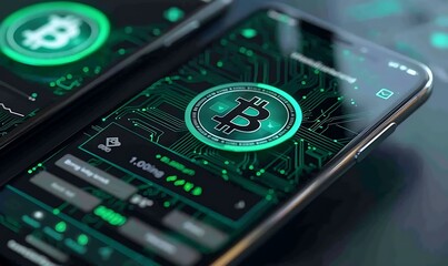 Poster - Enhancing Blockchain Security, A Close-up of Cryptocurrency Wallet Interface on Smartphone