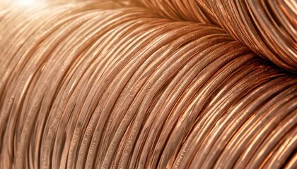 Wall Mural - cross section of copper electrical installation cable cord as background