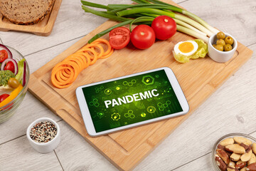 Wall Mural - Healthy Tablet Pc compostion, immune system boost concept