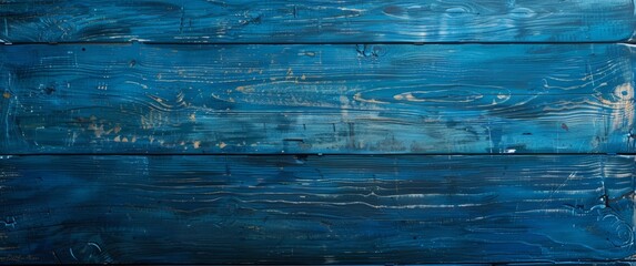 Texture of an old wooden board with grain and a rough surface. Abstract blue background, wood texture, painted with oil paints in the style of rough brush strokes, dark blue color, top view. 