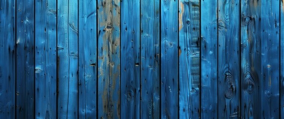 Wall Mural - Texture of an old wooden board with grain and a rough surface. Abstract blue background, wood texture, painted with oil paints in the style of rough brush strokes, dark blue color, top view. 