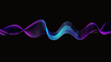 Abstract wavy lines of light on a black background