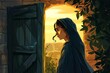 Widow Ruth biblical character, true story of loyalty love fidelity religious concept illustration