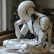 humanoid robot in thinking pose