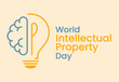 World Intellectual Property Day Creative concept of light bulb and brain illustration
