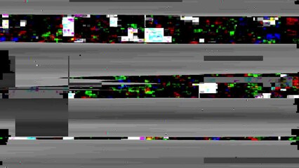 Glitch noise static television VFX. Visual video effects stripes background, tv screen noise glitch effect. Video background, transition effect for video editing, intro and logo reveals with sound.