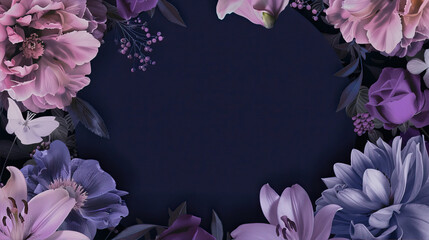 Sticker - dark flower background