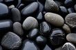 abstract background with pebbles beach Shining smooth beach stones Sea stone background. Full frame. Pile of stones. Generative Ai