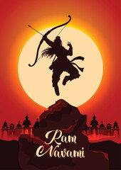 Happy Ram navami festival of India. abstract vector illustration design