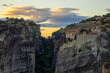 Majestic Sunset Clouds and Greek Rock Monasteries