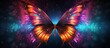 A colorful butterfly, a pollinator and arthropod, is perched on a dark violet background. Moths and butterflies are known for being attracted to automotive lighting