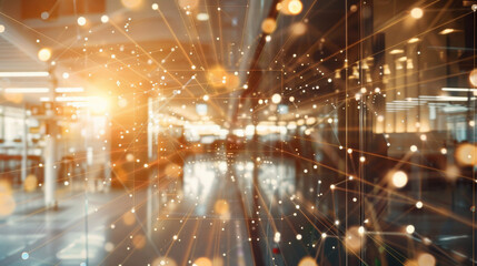 Poster - Futuristic tech network in modern office
