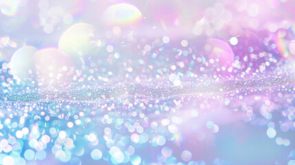 Canvas Print - Abstract, blurred, shining pink and blue background with sparkles
