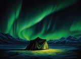 Fototapeta Most - Tent Under the Northern Lights