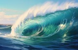 Fototapeta Most - Powerful Wave in the Ocean